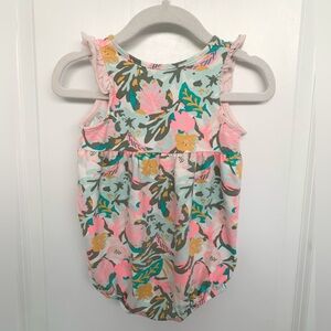 Sleeveless Baby Onesie, Tropical Floral 6-9M